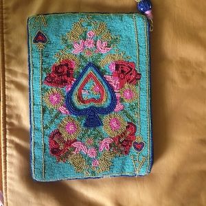 Anthropologie fully beaded clutch bag